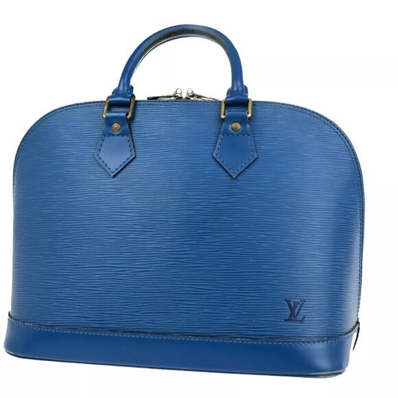 Auth LOUIS VUITTON LV Alma Hand Bag Epi Leather Blue GHW France - Picture 15 of 16